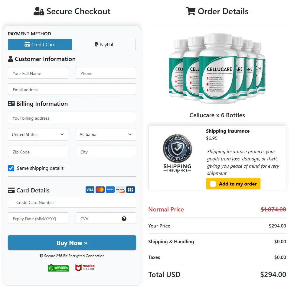 CelluCare Order Form